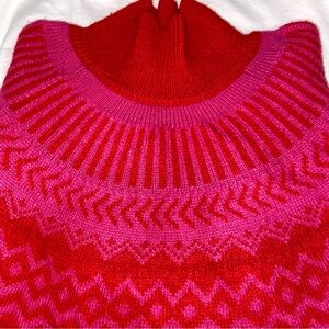 Ann Taylor Red and Pink Mock Neck Sweater